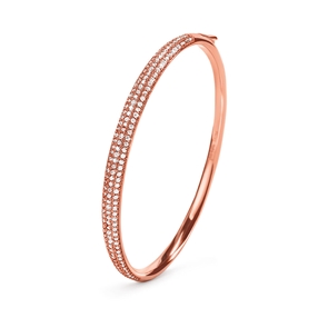 Fashionably Silver Essentials Rose Gold Plated Bangle Bracelet-